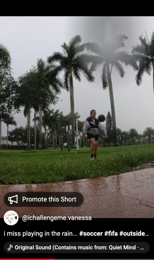 YouTube Short — soccer in the rain